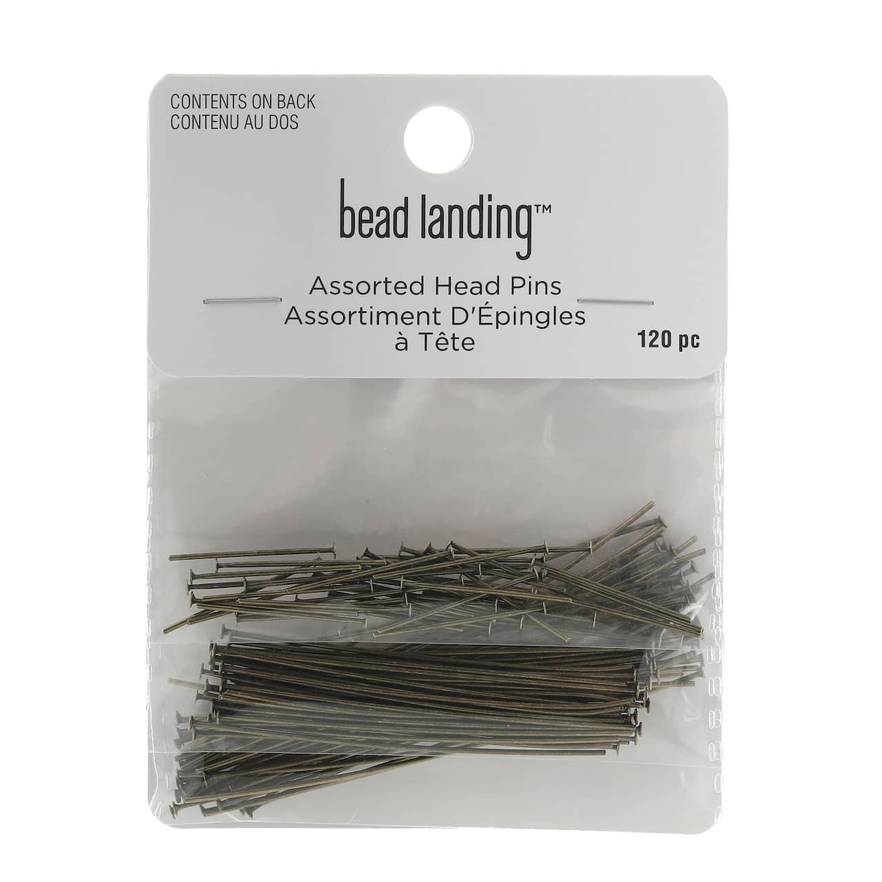 Assortiment d'épingles à tête, 120 unités de Bead Landing